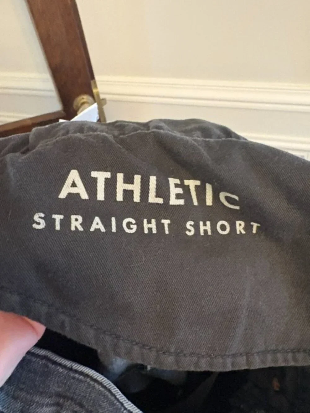 Lucky Brand Black Denim Distressed Athletic Straight Short, Size 31